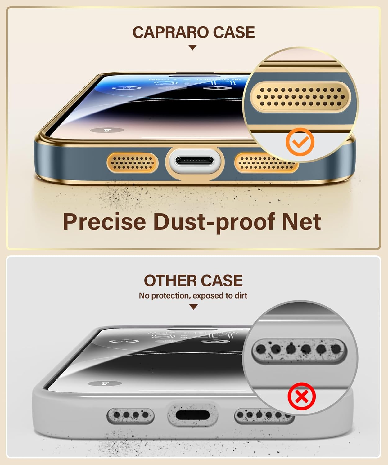 CAPRARO Funda para iPhone 15 Pro Max con soporte magnético invisible, compatible con MagSafe protección militar contra caídas Funda protectora