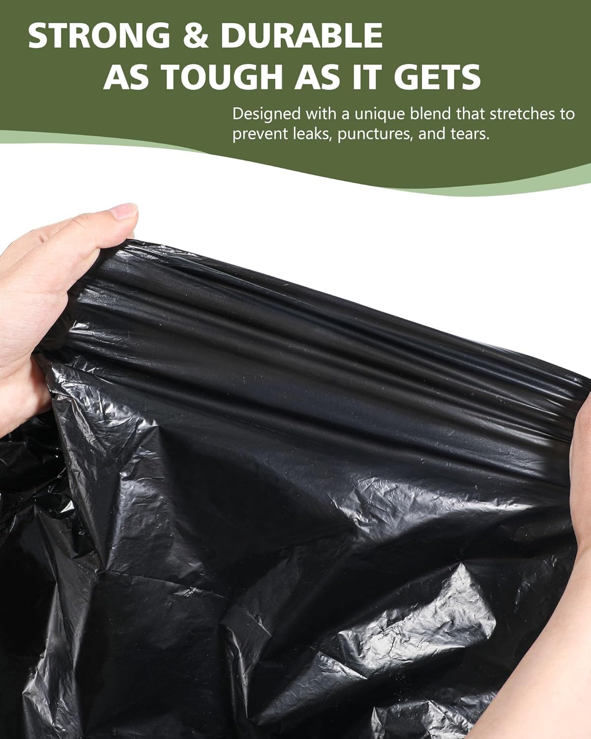 AYOTEE – Bolsas de basura altas para cocina, bolsas de basura de 13 a 16 galones, bolsas de reciclaje de 16 galones con lazos, bolsas de basura