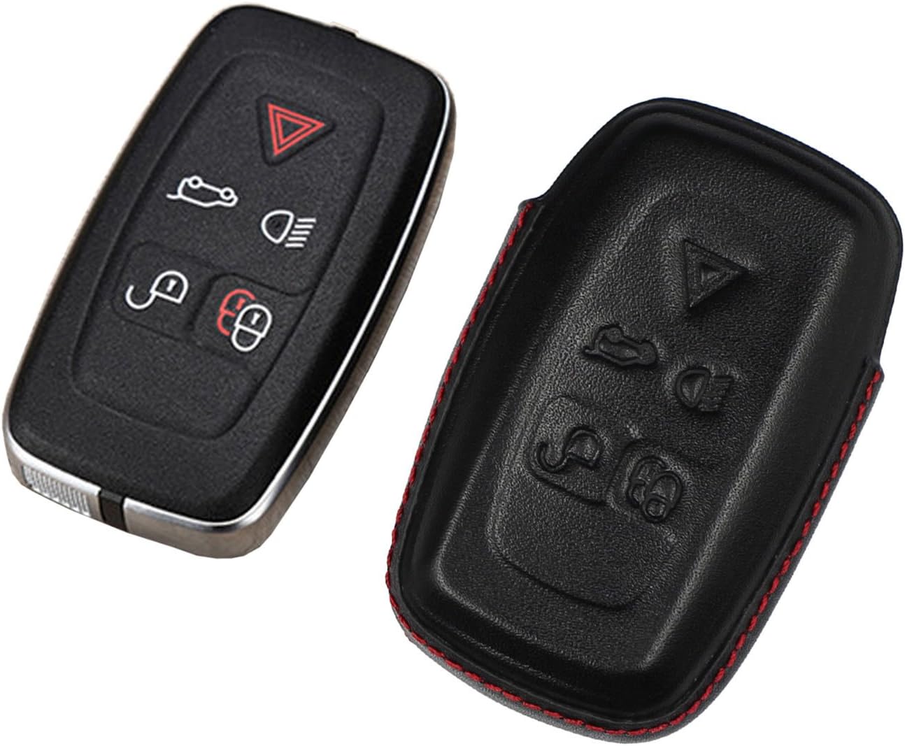 M.JVisun Funda para llavero de cuero genuino para Land Rover Discovery 4 LR4 para Range Rover Evoque para Range Rover Sport Car Remote Key Case