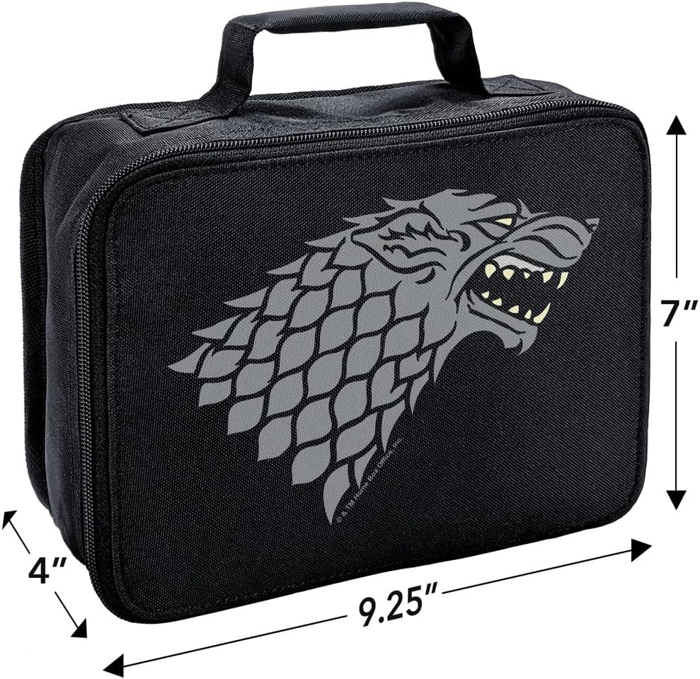 LOGOVISION Juego de Tronos Stark Sigil – Lonchera aislada de lados suaves, bolsa de almuerzo reutilizable para trabajo escolar, oficina, sin BPA