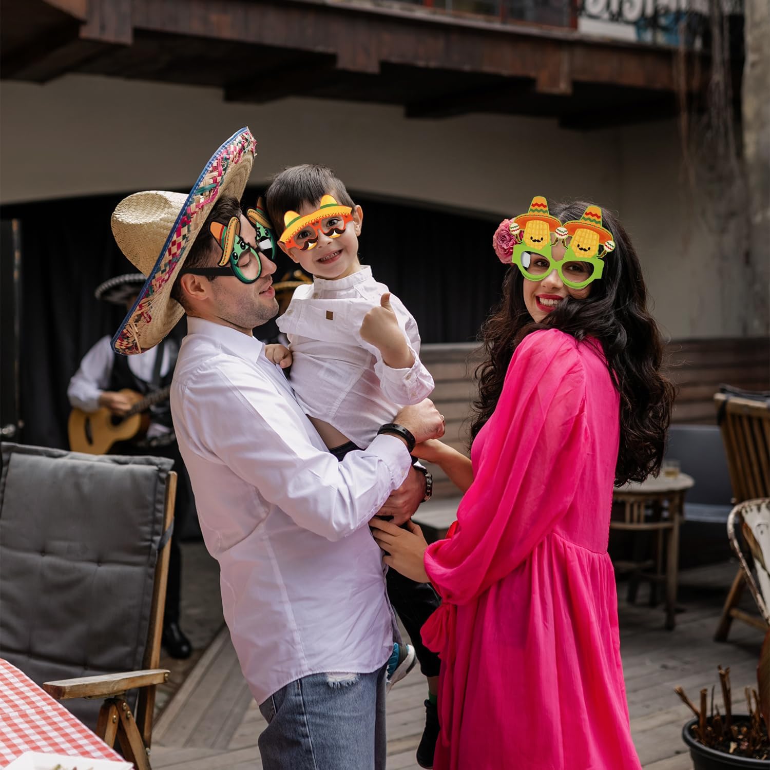 Accesorios para cabina de fotos de cartón de inspiración mexicana, 18 gafas de papel divertidas, decoraciones para suministros de fiesta, accesorios