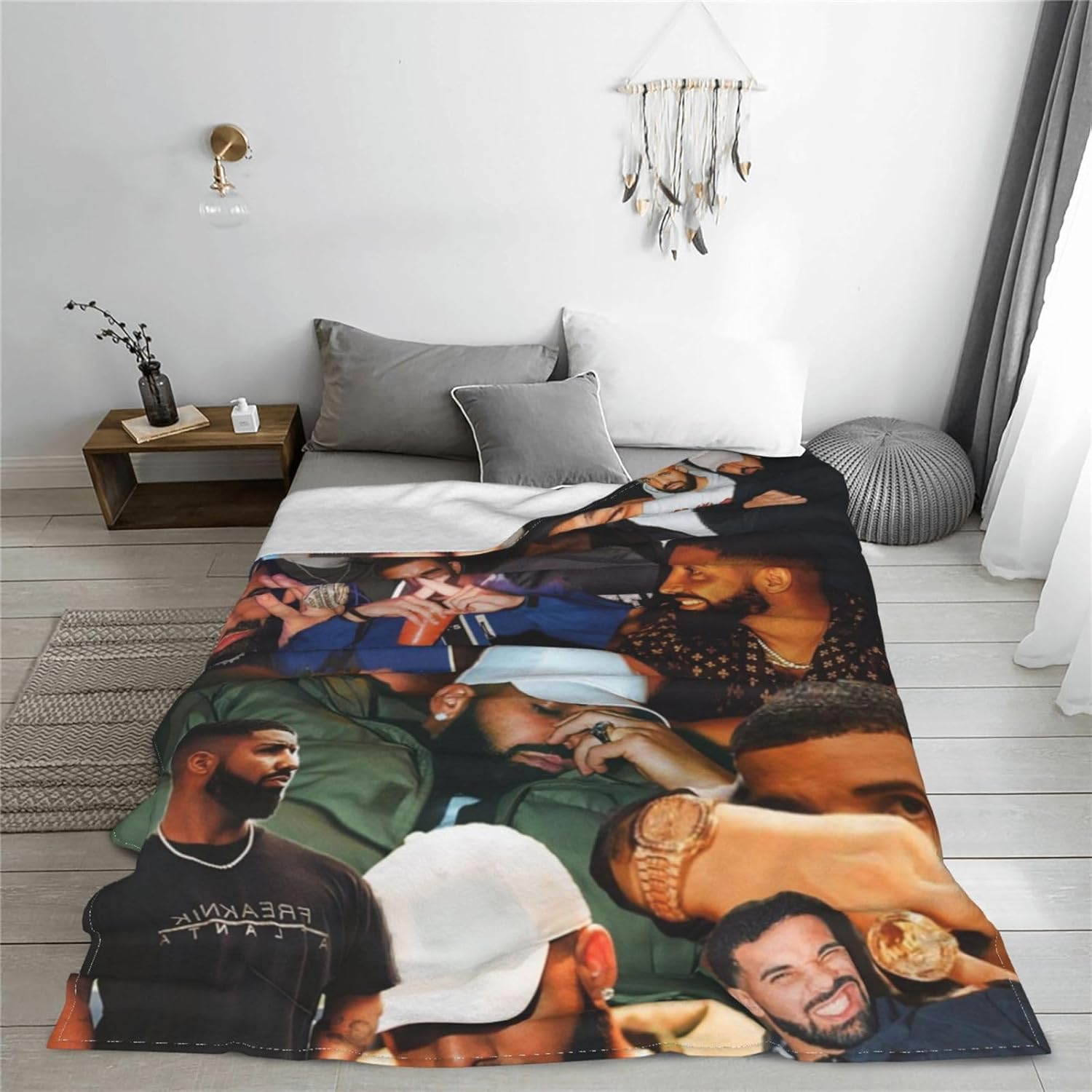 Manta de forro polar de franela ultrasuave, manta de collage de Drakes, manta cálida para todas las estaciones, ligera decoración del hogar, manta