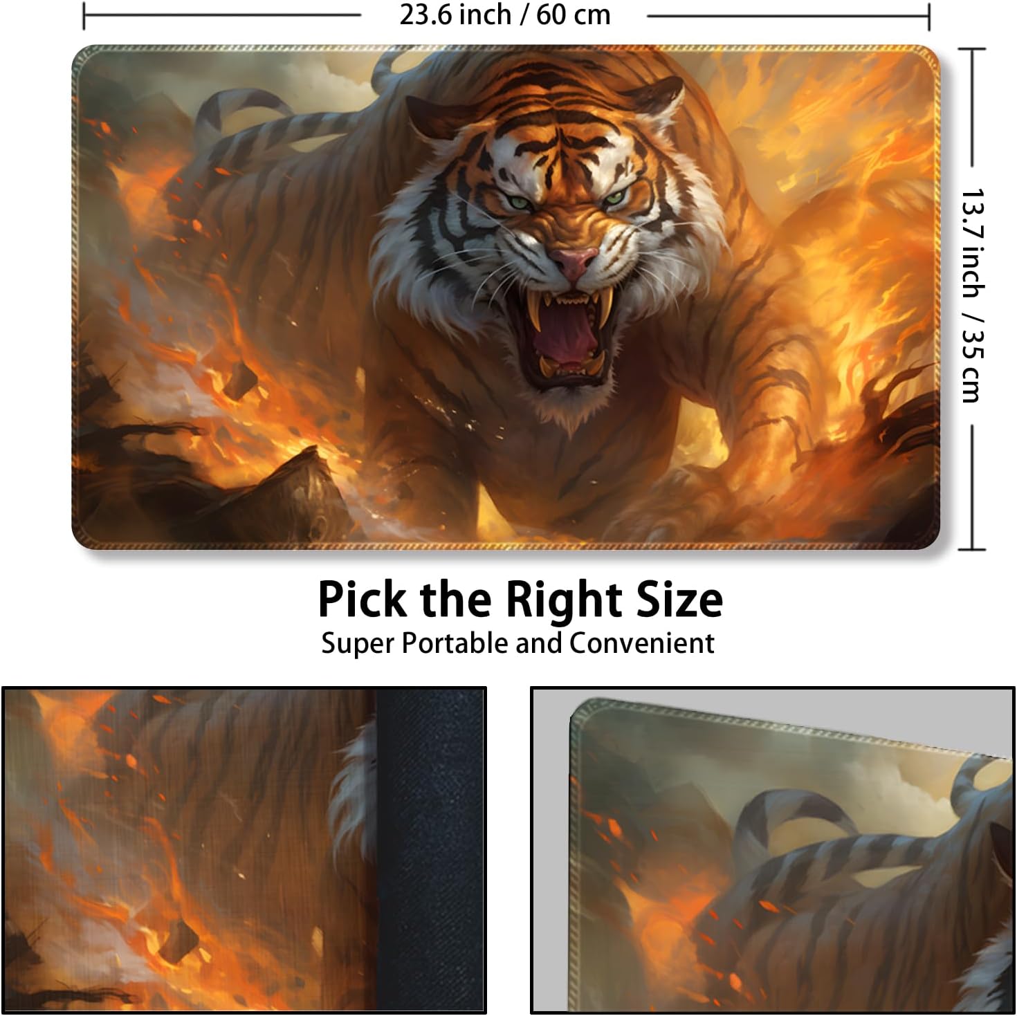 Tapete de juego para MTG, con bolsas de almacenamiento gratis, tapete de juego de 24 x 14 pulgadas, TCG y tapete de juego de mesa para tarjetas,