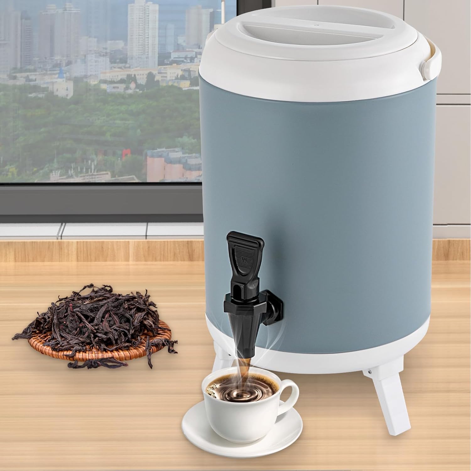 Dispensador de bebidas aislado de acero inoxidable de 1.9 galones, dispensador de bebidas para fiestas, dispensador portátil de bebidas heladas,