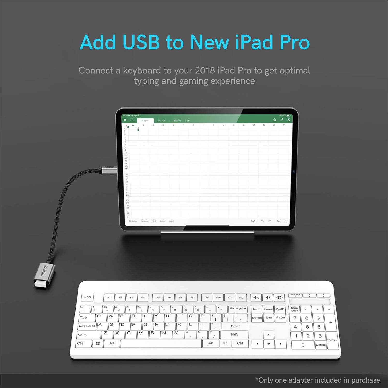 Tek Styz USB-C USB 3.0 adaptador funciona para Samsung Galaxy S8 OTG Tipo-CPD macho USB 3.0 convertidor hembra. (5 Gbps)