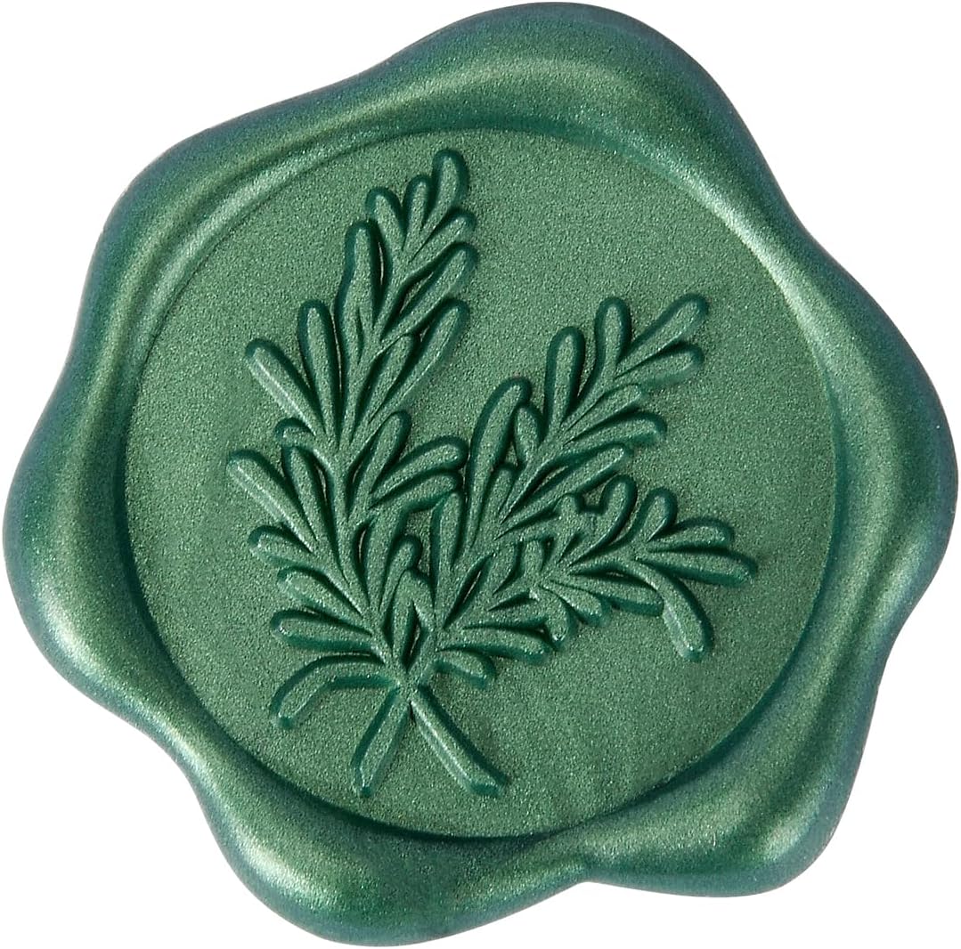 Calcomanías adhesivas de cera de romero verde, sellos de sobre para invitación de boda, tarjetas de agradecimiento, envoltura de regalos y bolsas,