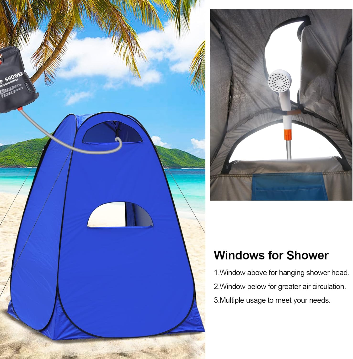 Tienda de campaña portátil de privacidad, campamento al aire libre, baño, baño, ducha, amplio vestidor, vestuario para senderismo, playa, picnic,