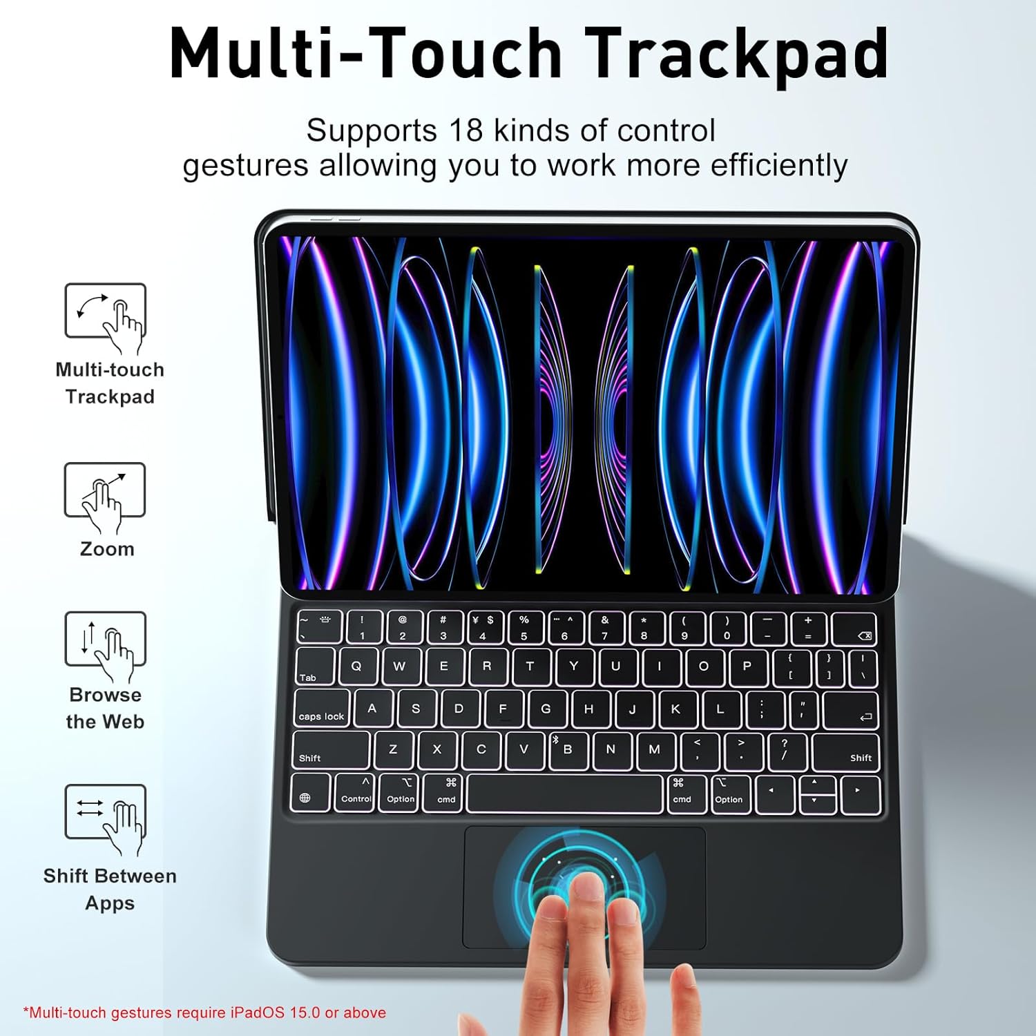 Magic Keyboard – Funda para iPad Pro de 11 pulgadas 4321 generación, teclado flotante magnético para iPad Air 5Air 4 generación de 10.9 pulgadas,