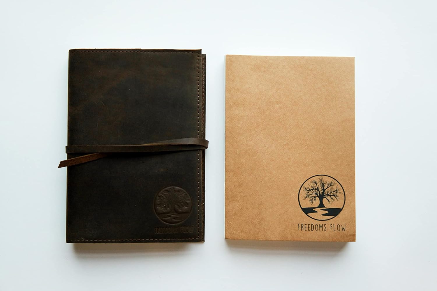 REFILL – Funda de cuero para diario A5 Freedoms Flow o use Alone Tree River of Life, 200 páginas de papel de algodón en blanco sin forro, diario,