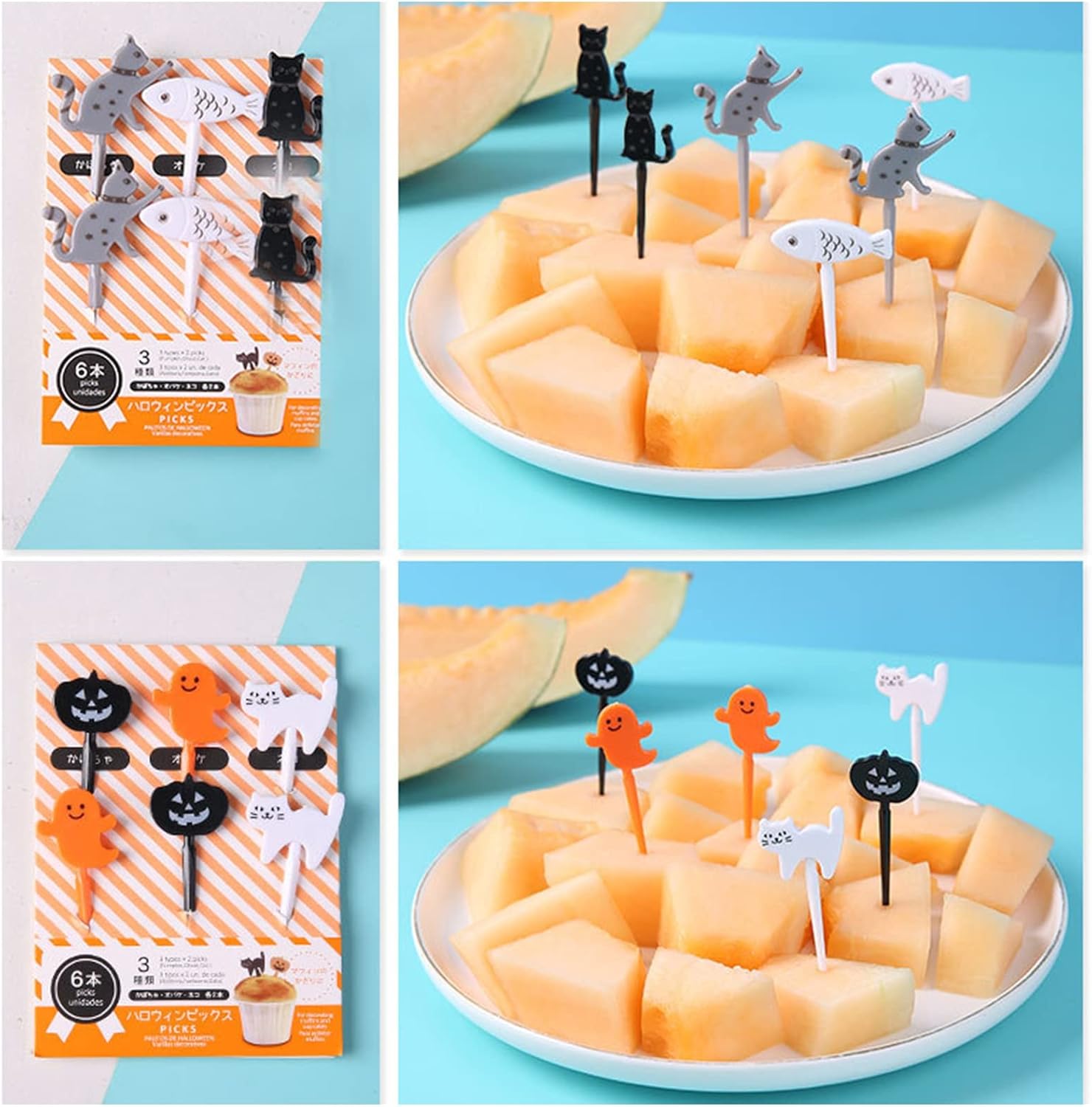 1 juego de tenedores de frutas para niños, lindos palillos de dientes de dibujos animados, antideslizantes, reutilizables, decorativos, de plástico,
