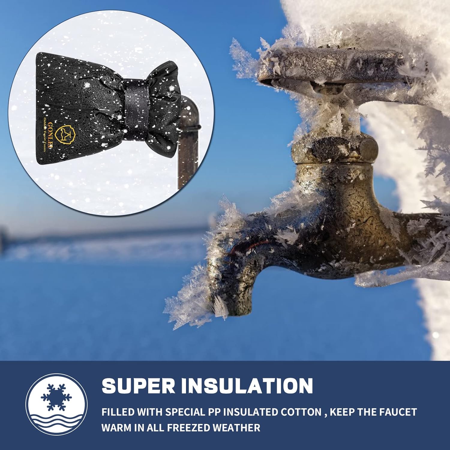 GonLei Paquete de 4 cubiertas de aislamiento de grifo de invierno de 5.5 pulgadas de ancho x 7.4 pulgadas de alto, fundas de manguera para grifos al