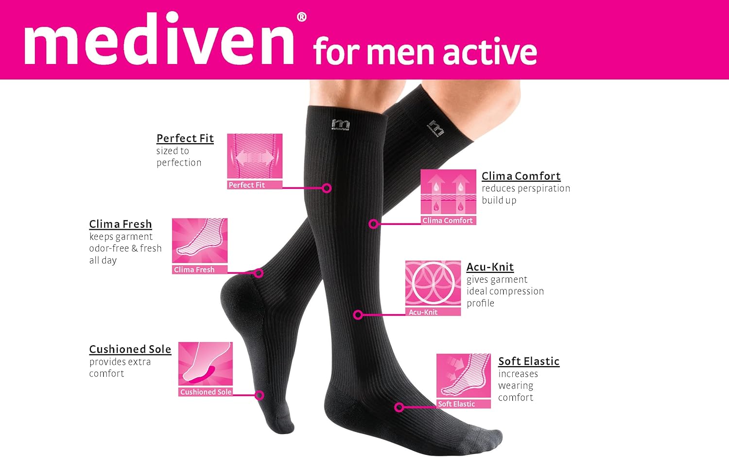 mediven Comfort for Women 20-30mmHg, medias de compresión alta para pantorrilla, puntera abierta
