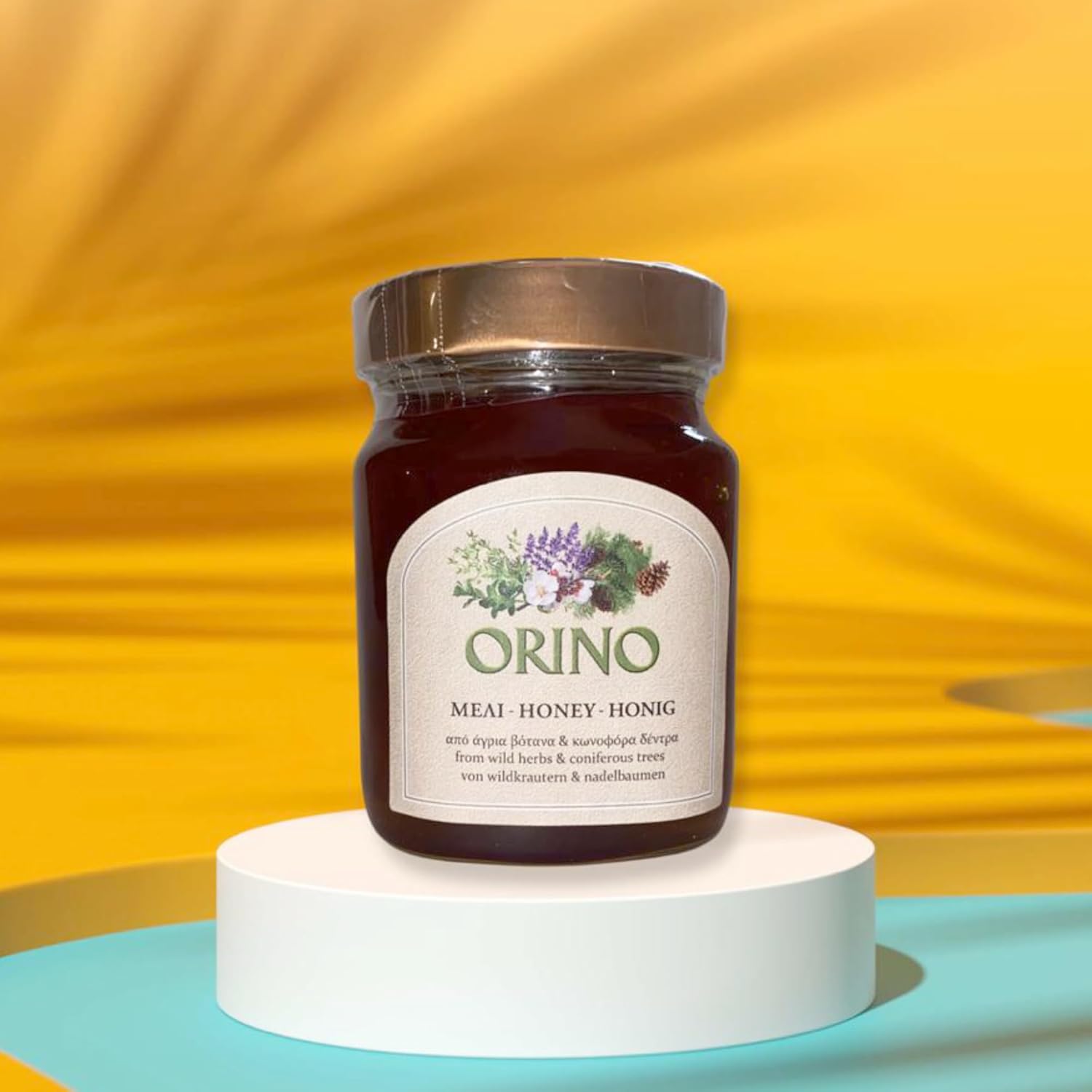 Miel griega (Orino) de flores de coníferas y hierbas silvestres 15.87 oz