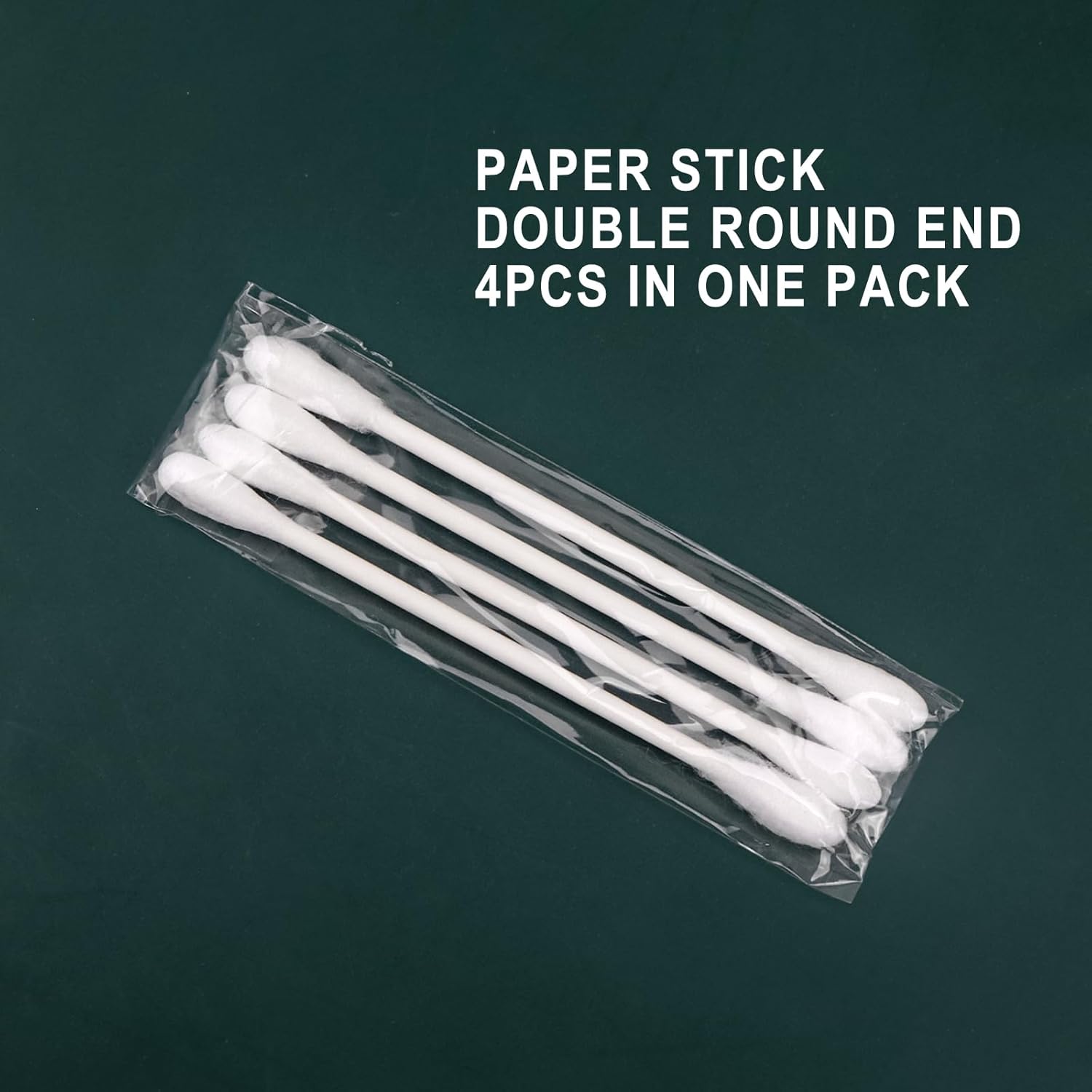 Paquete de 100 hisopos de algodón, envueltos individualmente, palitos de papel de doble punta envueltos individualmente para orejas, maquillaje (4
