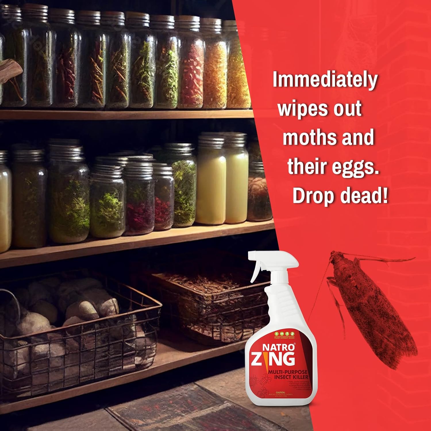 Mata insectos multiusos de 11 onzas, espray de control de plagas en interiores, mata y repele moscas de la fruta, mosquitos, polillas, arañas para