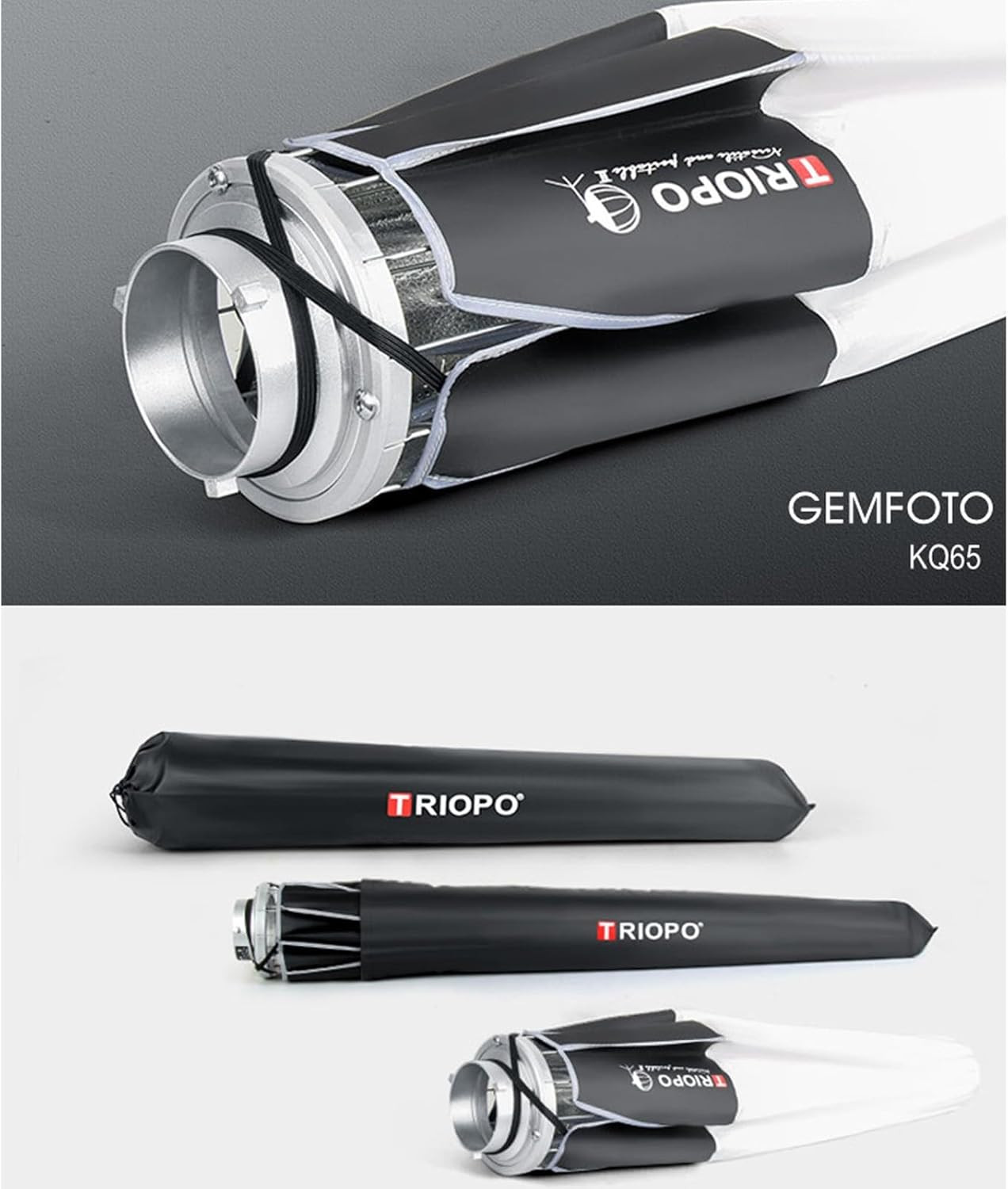 TRIOPO KQ65 – Modificador de luz suave para Aputure 300D Mark II 120D Godox SL-60W VL150 SL150WII FV150 AD200PRO AD300 AD400PRO AD600 VL300 L200