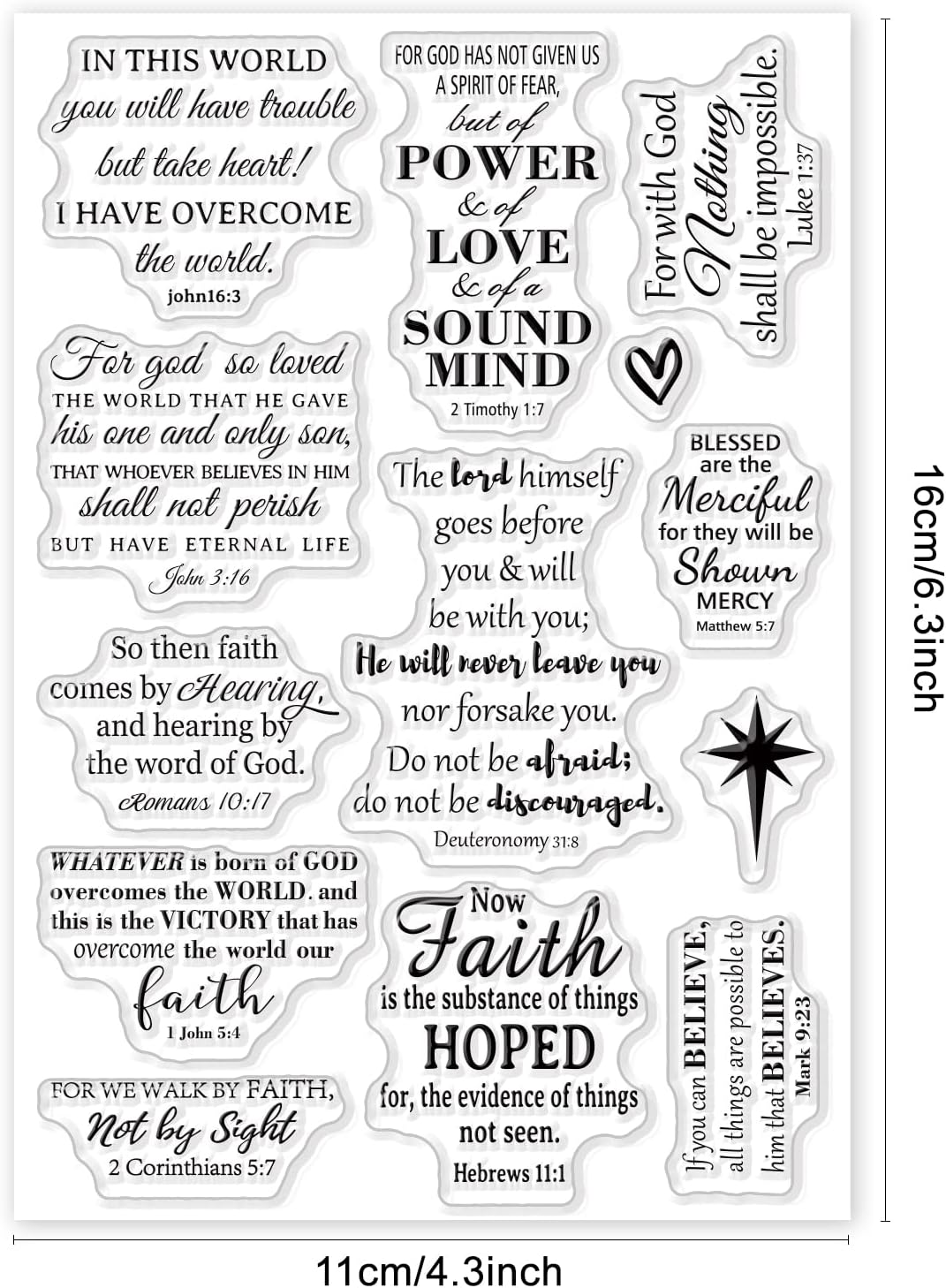 GLOBLELAND Sellos transparentes cristianos para hacer tarjetas, palabras inspiradoras decorativas, sellos de silicona transparente para Pascua,