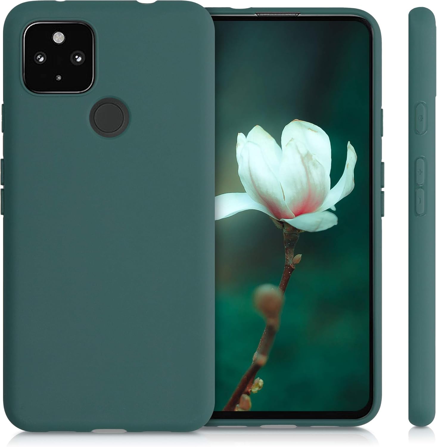kwmobile Funda compatible con Google Pixel 4a 5G – Funda protectora de silicona TPU suave y delgada – Azul Verde