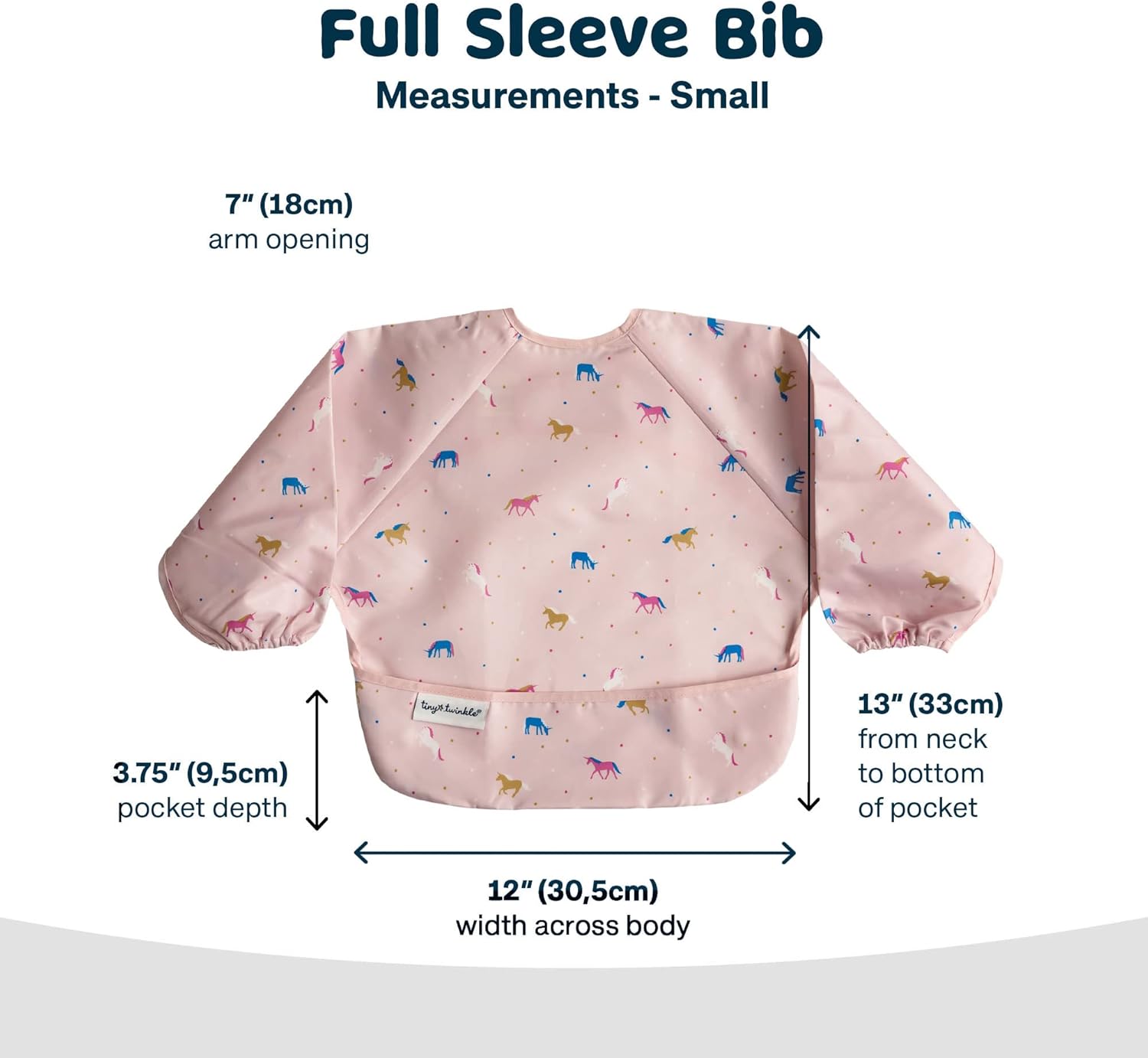 Tiny Twinkle Babero de bebé a prueba de desorden, traje de babero de manga completa, babero impermeable para niños pequeños, lavable a máquina,