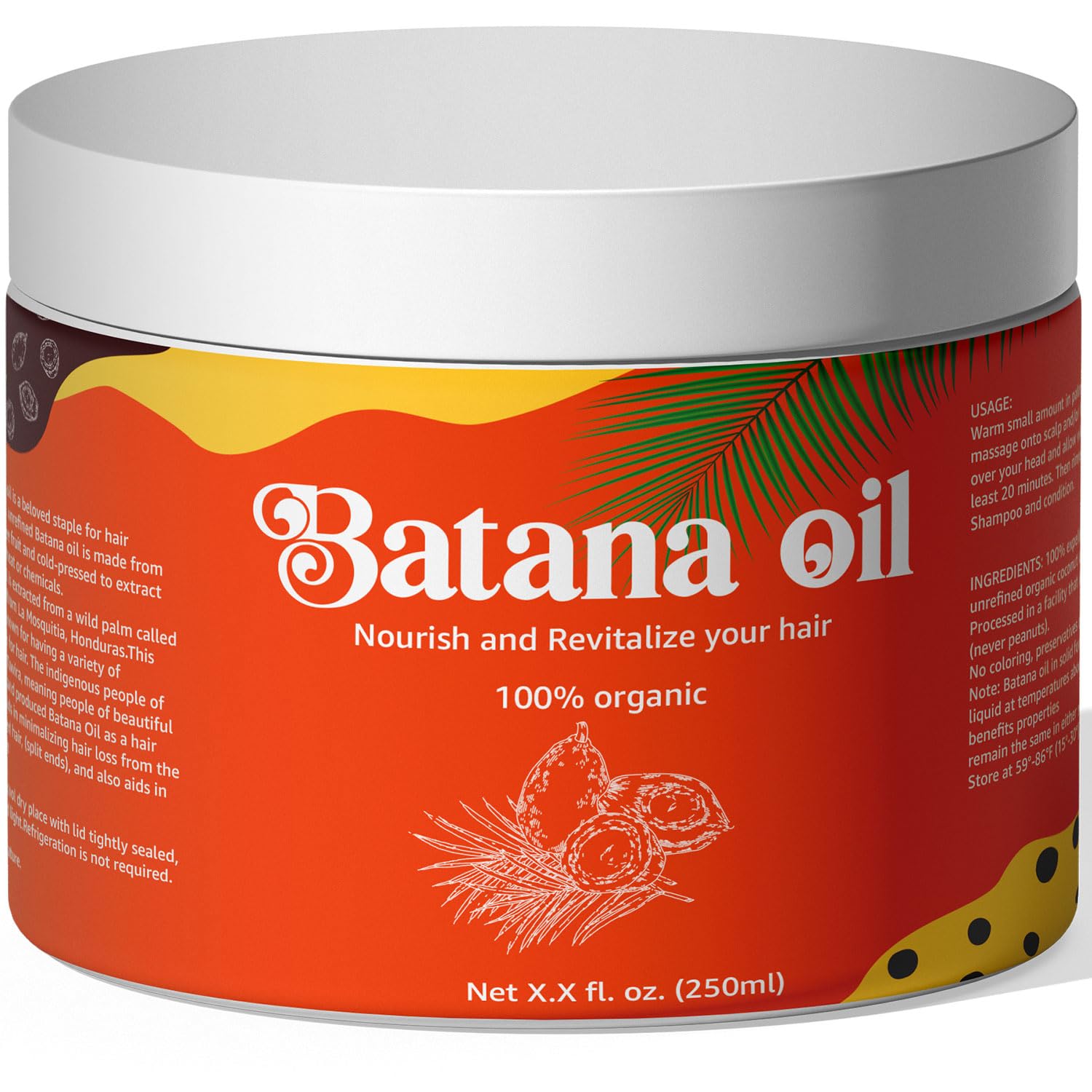 Aceite de batana 100% natural 100% puro aceite de batana – Restaura, revive y nutre el cabello y el cuero cabelludo dañados  100% orgánico  8.4