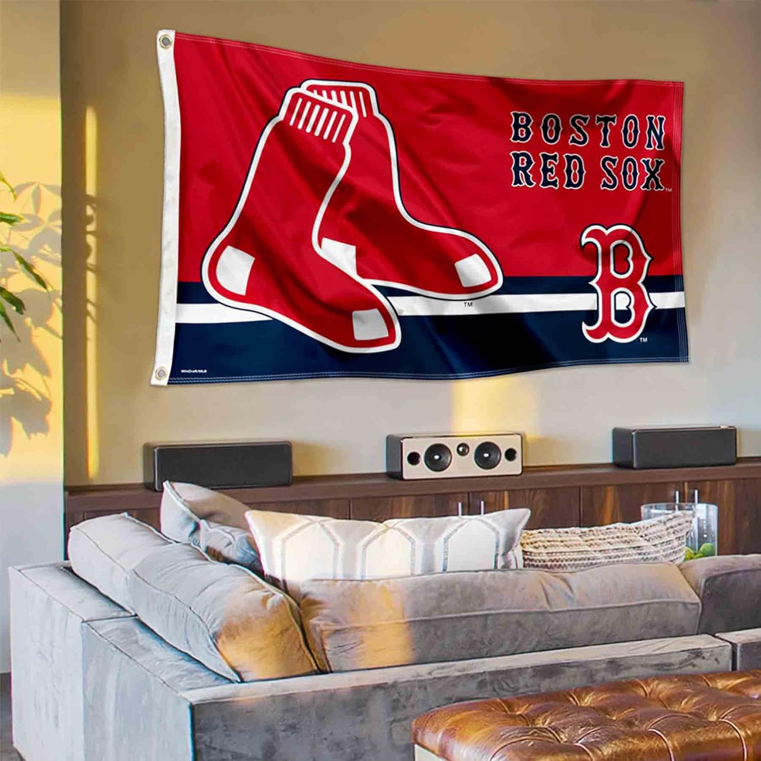 Bandera de Boston Red Sox Logo Insignia de 3 x 5 pies con ojales