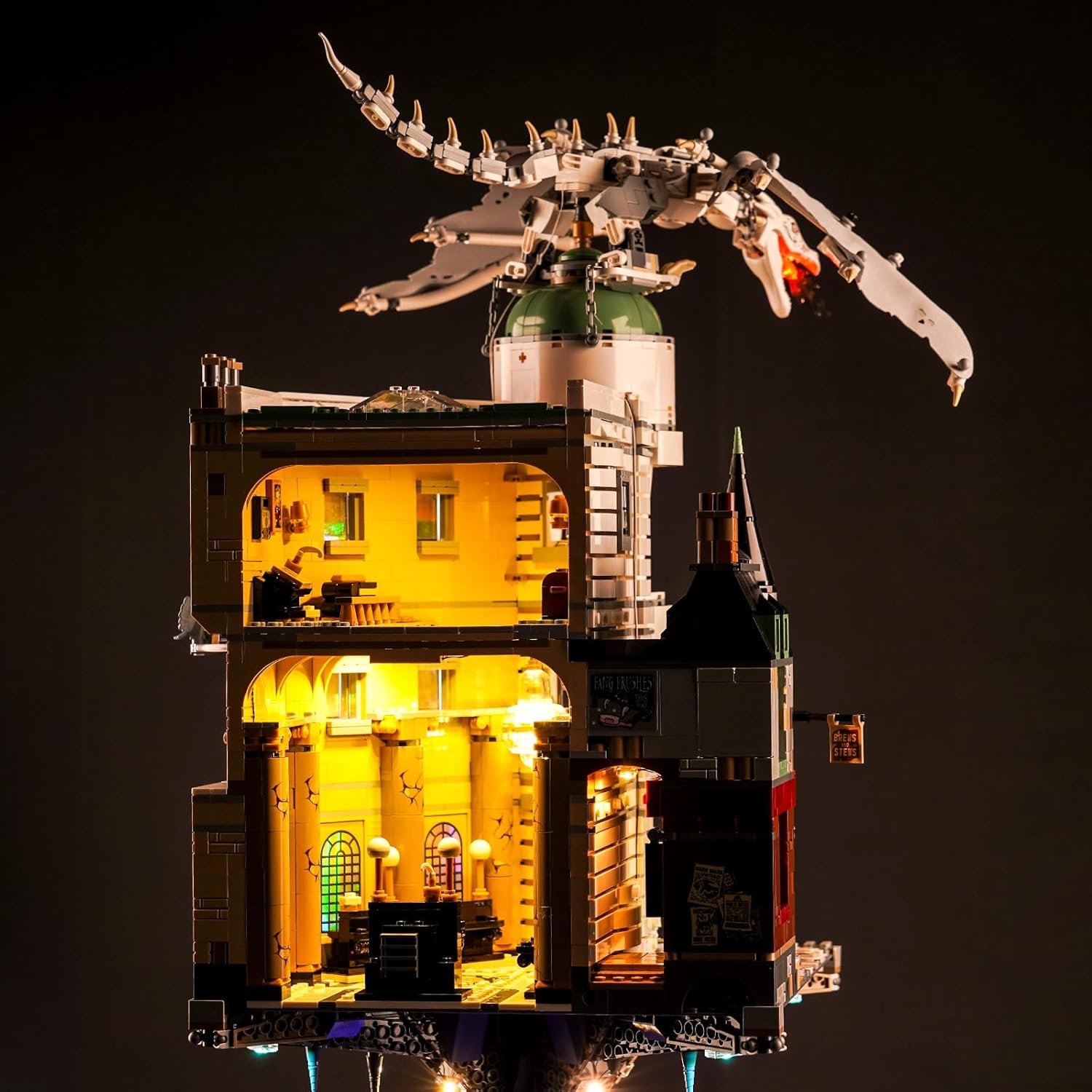 Kit de luz LED mejorado para Lego Gringotts Wizard Bank Horcrux War Building, compatible con el modelo Lego 76417 para niños, niñas y niños (modelo