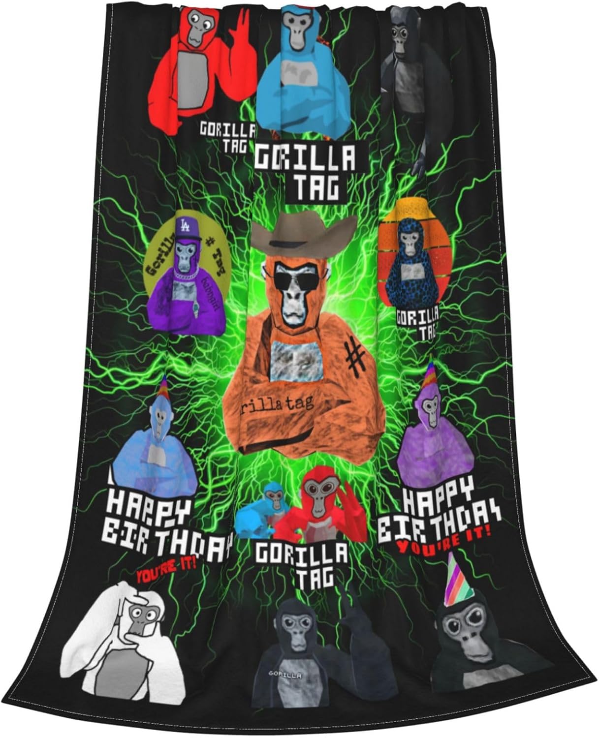 Gorilla Games – Manta cálida y suave de Gorilla Games para cama, sofá, decoración de fiesta, juego, regalo de 60 x 50 pulgadas