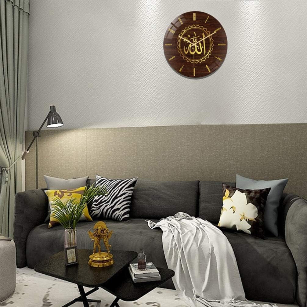 Reloj de pared musulmán Eid Al-Fitr de acrílico, estilo vintage, para uso doméstico, dormitorio, sala de estar, arte de fácil lectura, reloj de