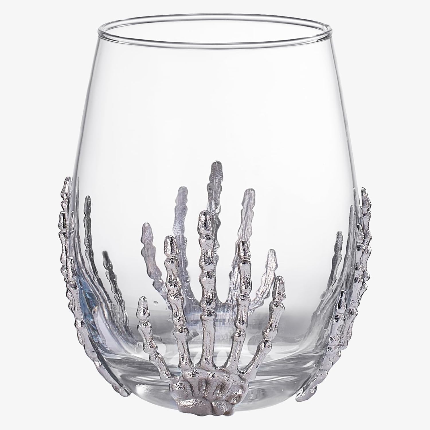 Copa de vino de esqueleto sin tallo, individual vasos de esqueleto de 17 onzas de 5 pulgadas de alto, regalos góticos, regalos de esqueleto,