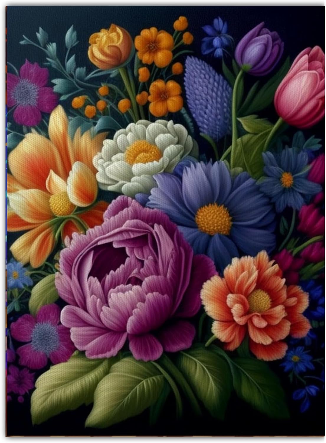 Lienzo floral para pared, muchas flores exóticas, impresión en lienzo, hermosas plantas, pintura para sala de estar moderna, dormitorio, casa de