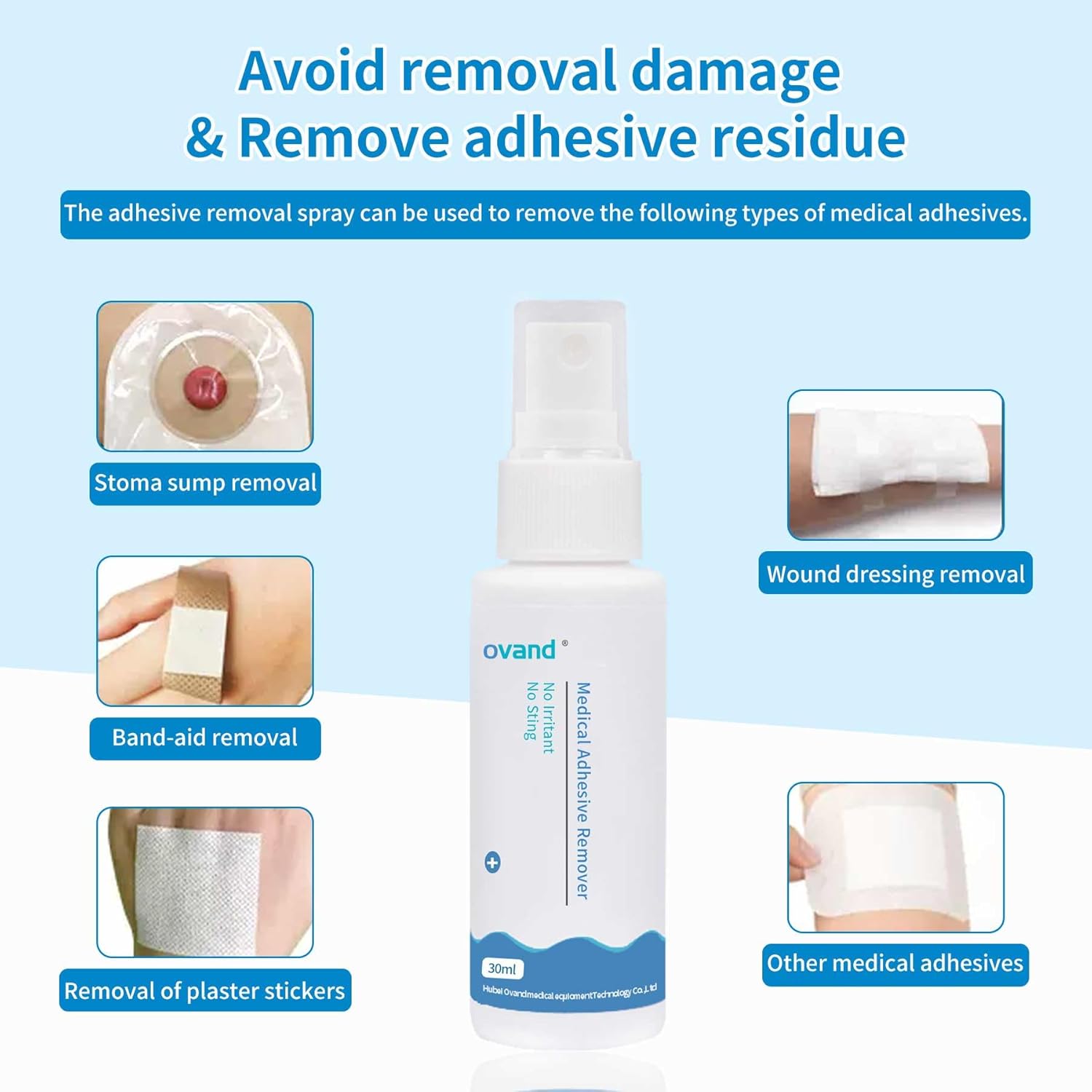 Spray removedor de adhesivo, removedor de adhesivo para piel, removedor de adhesivo médico, para cinta médica y aparatos adhesivos, sin picaduras, 1