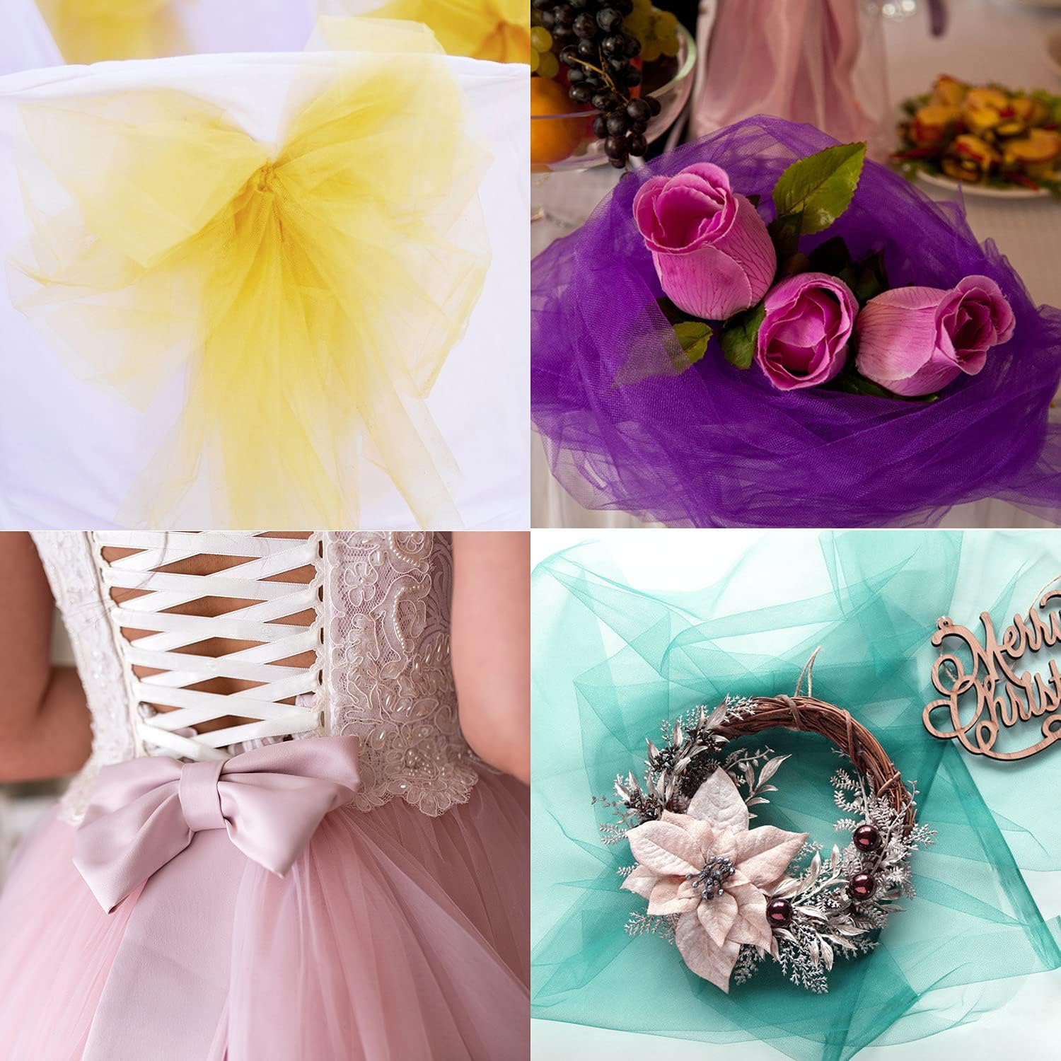 Rollos de tul, carrete de tela de tul de 6 pulgadas, carrete de perno de tela de tul para boda, falda tutú, manualidades, decoración de fiesta de