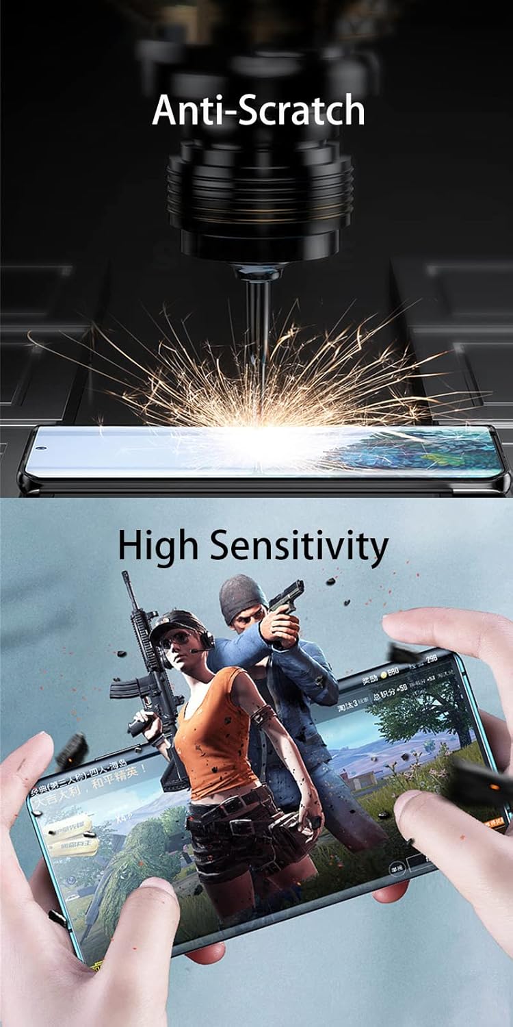 2 piezas de película de vidrio templado curvado 3D para Samsung Galaxy S23 Ultra 5G de 6.8 pulgadas, HD, transparente, sensible al tacto, desbloqueo