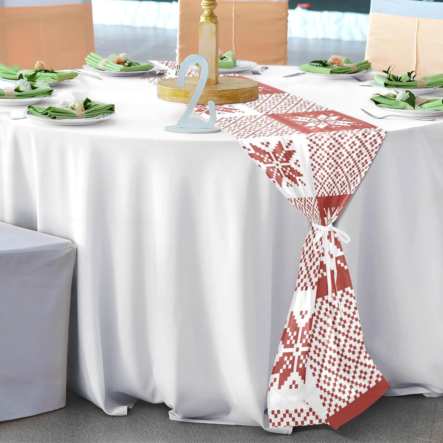 Camino de mesa a cuadros de búfalo de Navidad, decoración de cocina de otoño para decoración de mesa de comedor, camino de mesa de Navidad de 120