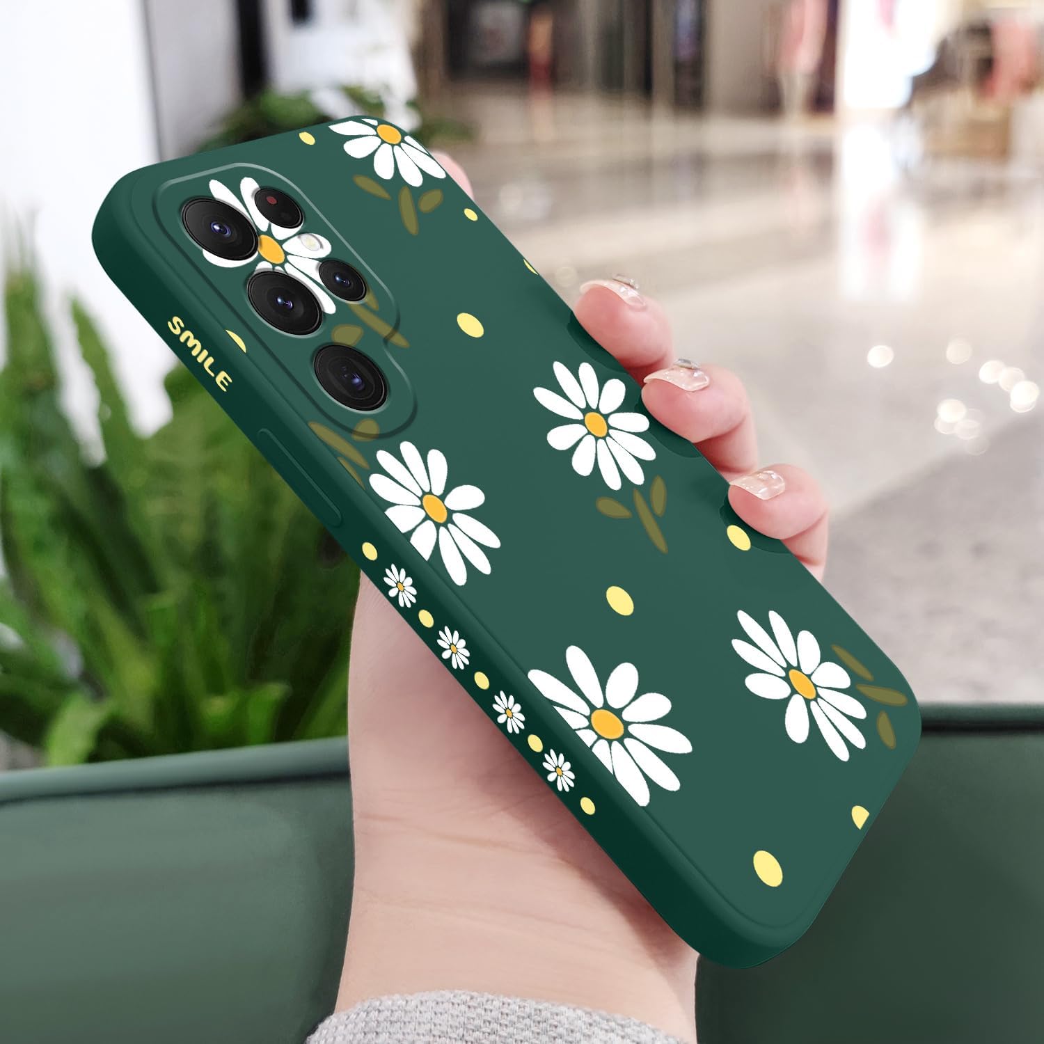 LEECG Funda para Samsung Galaxy S22 Ultra, funda para teléfono S22 Ultra, diseño de flores de moda, silicona suave, protección contra caídas de