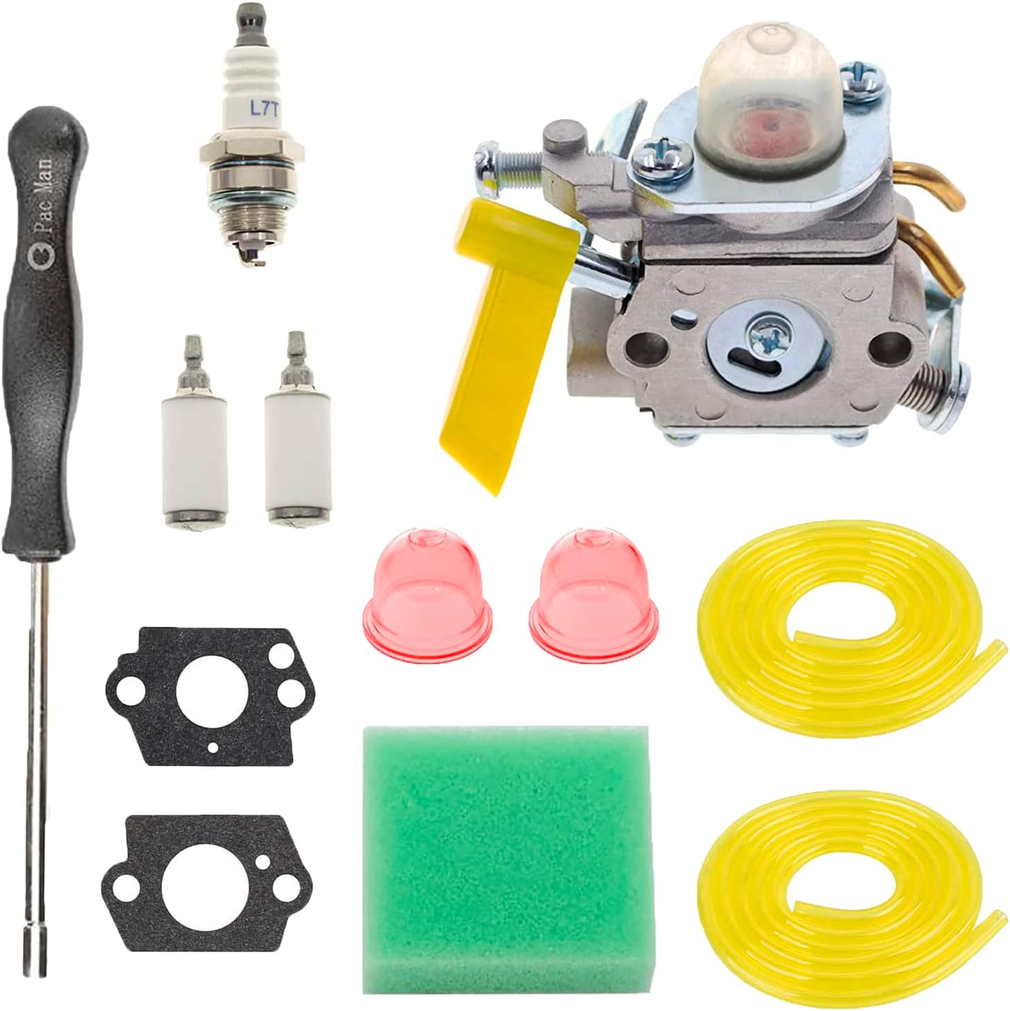 Kit de filtro de aire de carburador C1U-H60 para Homelite Ryobi RY28100 RY28120 RY28121 RY28140 RY28141 RY28160 RY28161 25cc 26cc 30cc Trimmer