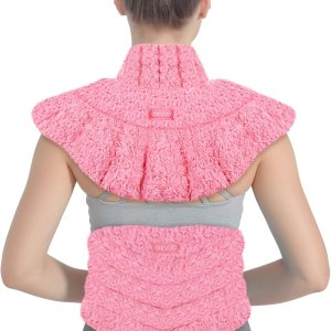 REVIX Juego de 2 almohadillas térmicas para microondas, almohadilla térmica húmeda de terciopelo rosa apta para microondas para cuello, hombros y REVIX Juego de 2 almohadillas térmicas para microondas, almohadilla térmica húmeda de terciopelo rosa apta para microondas para cuello, hombros y