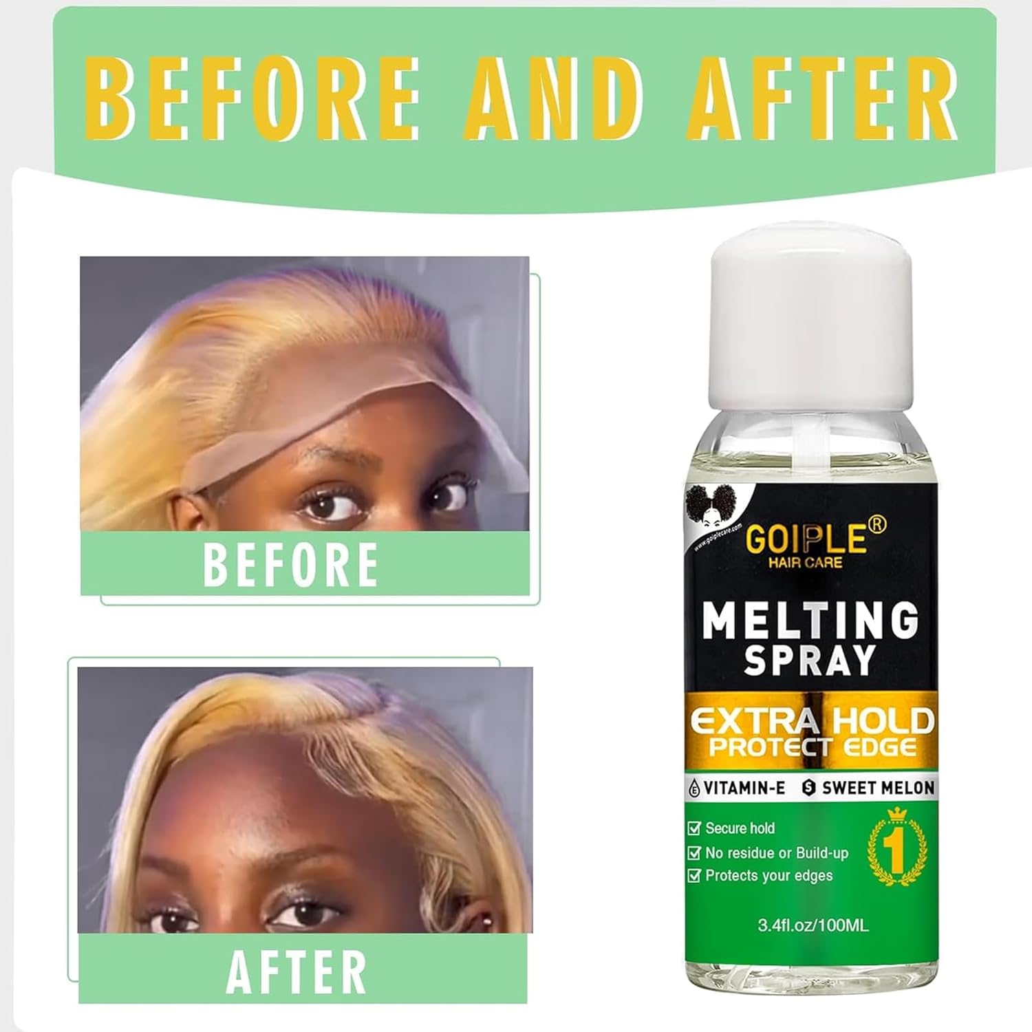 Spray de fusión y sujeción de encaje, adhesivo para el cabello sin pegamento para pelucas, spray de fusión de encaje extra para extensiones de