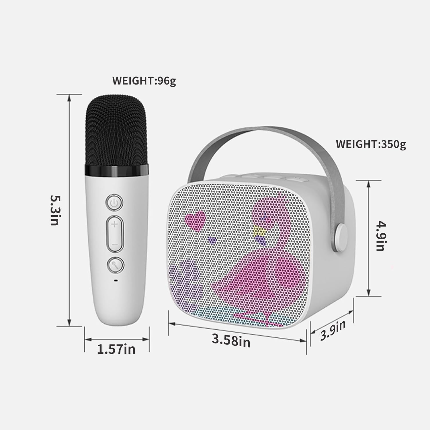 Mini máquina de karaoke para niños, altavoz Bluetooth portátil con micrófono inalámbrico, reproductor de música para niños, juguetes para niñas, 3,