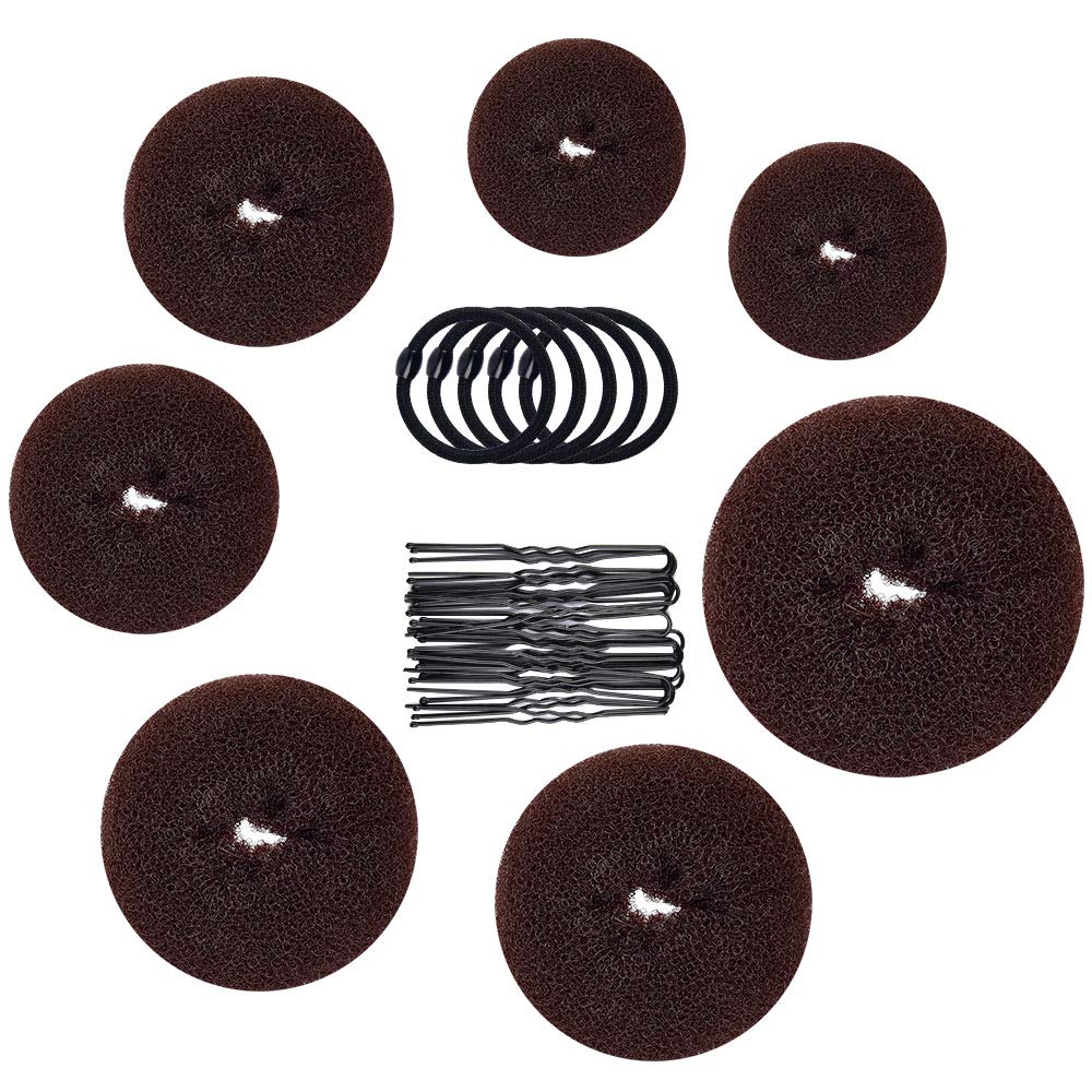 TsMADDTs Máquina para hacer moños para el cabello, juego de moños largos con 7 piezas para hacer moños para el cabello, 5 bandas elásticas para el