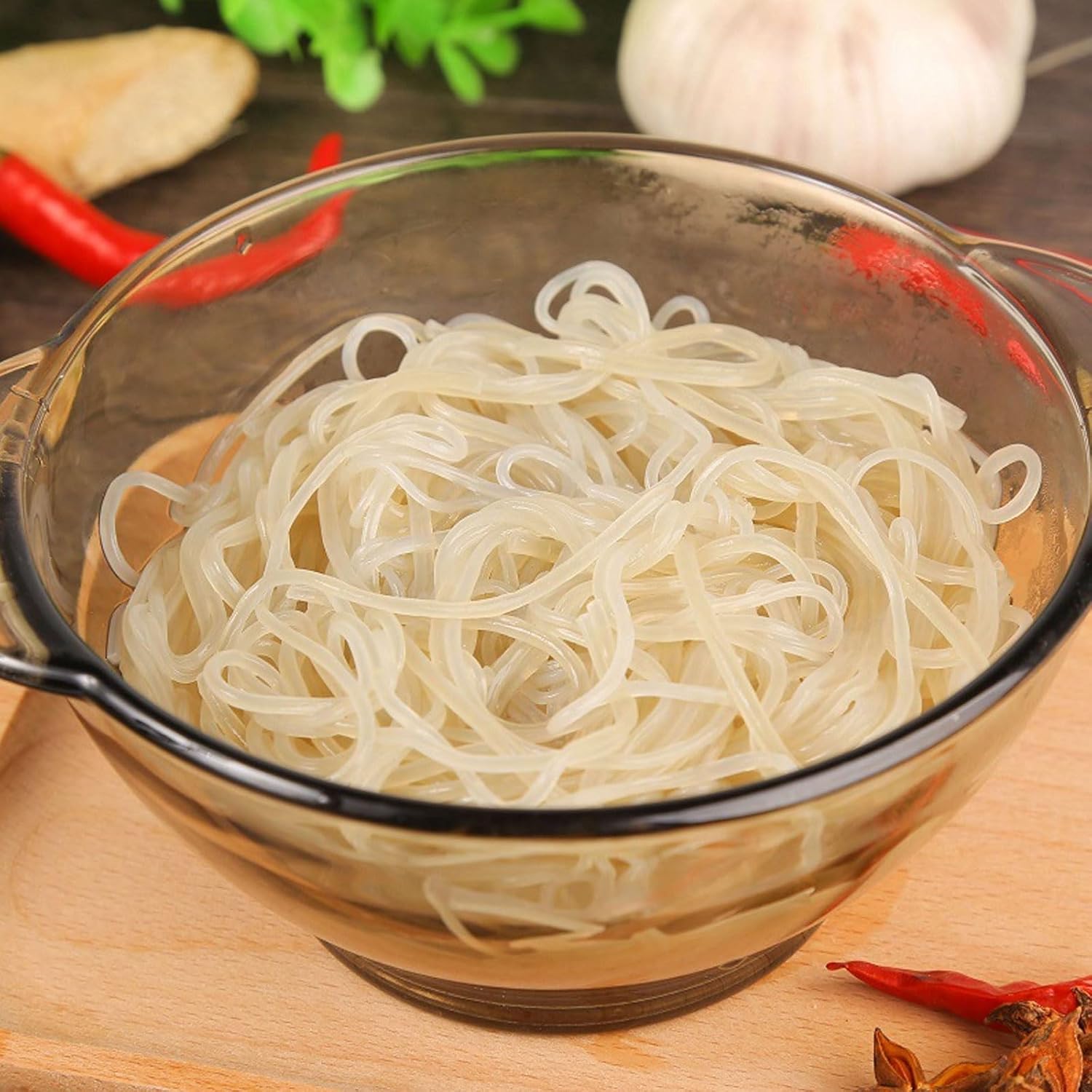 fideos de arroz vermicelli de 17.6 oz500 gx1 paquete de fideos sin gluten, fideos de arroz para comida asiática, vegetarianismo