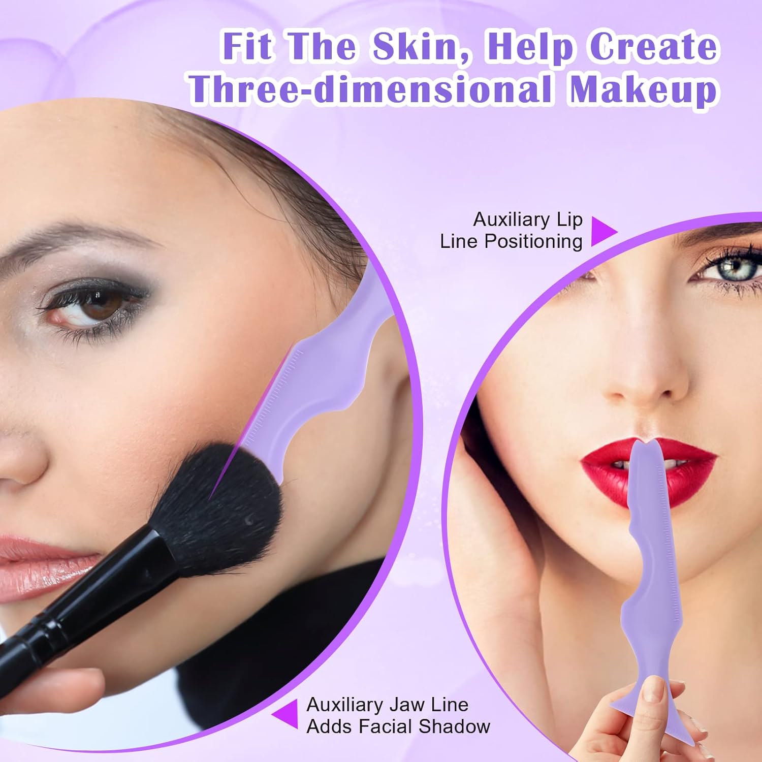 Catcan Plantillas delineador de ojos 5 en 1 para ojos, herramienta multifuncional delineador de ojos, herramienta reutilizable de silicona para