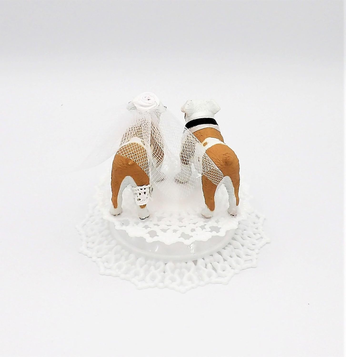 Decoración para pastel de boda de novia y novio de Bulldog Inglés