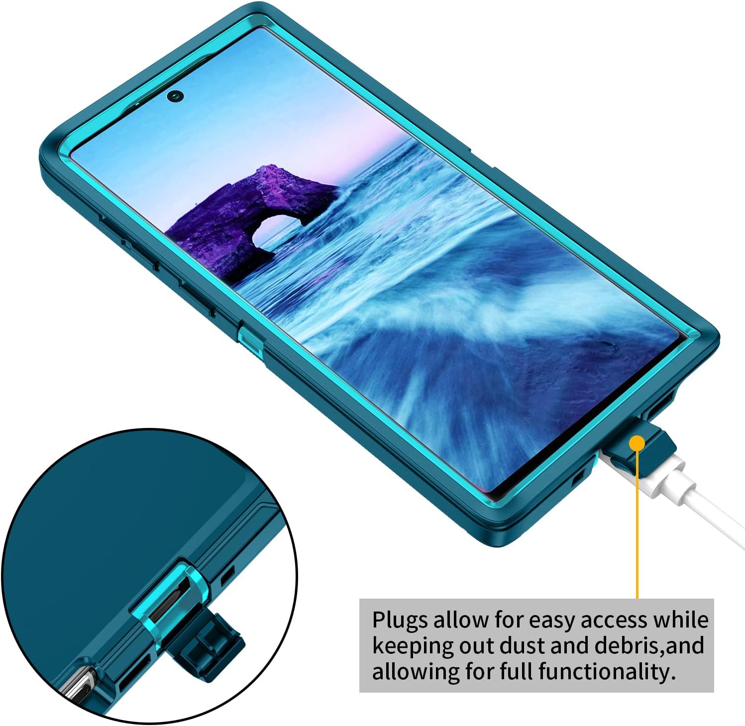 Funda para Galaxy Note 10, a prueba de golpes, protección de cuerpo completo de 3 capas sin protector de pantalla, funda rígida resistente de alto