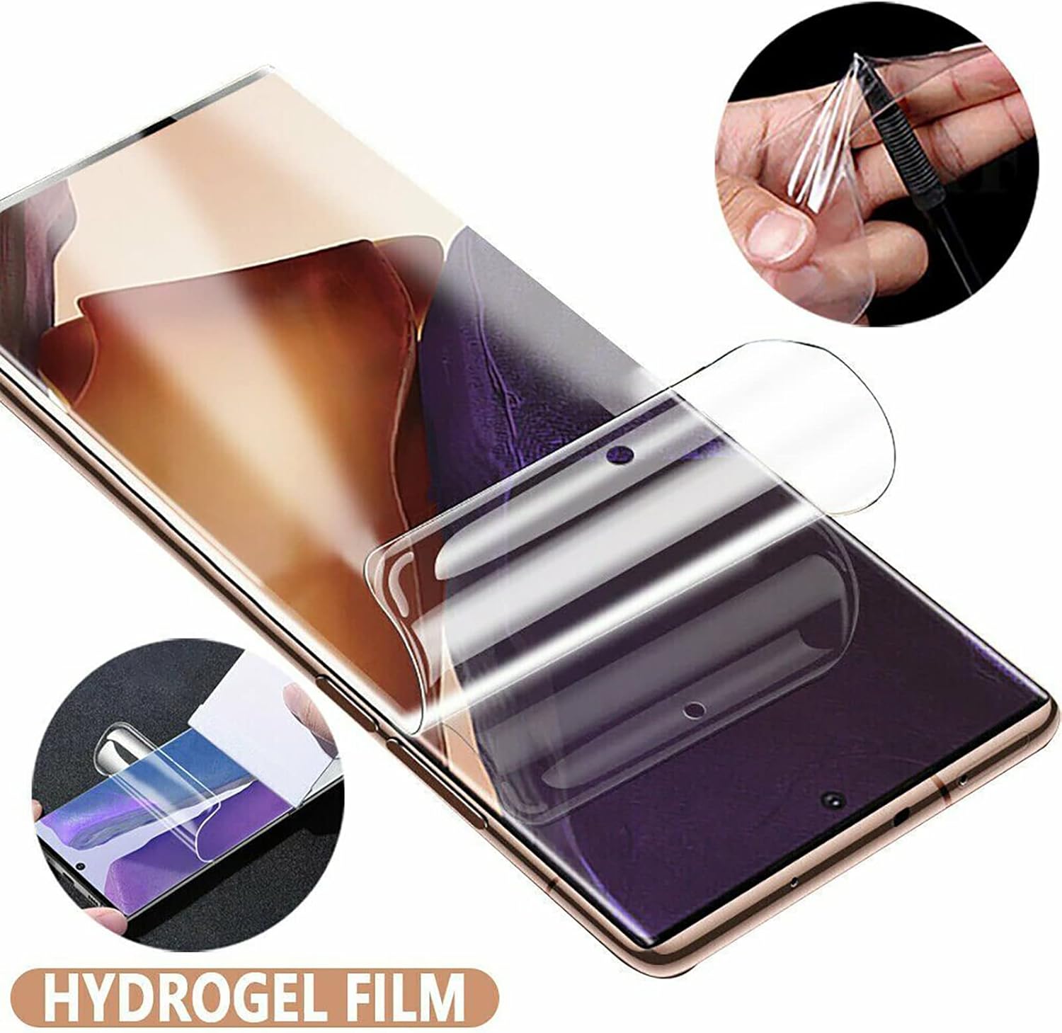 Paquete de 3 protectores de pantalla de hidrogel con herramienta de fácil instalación para Samsung Galaxy S8 Película protectora de TPU suave