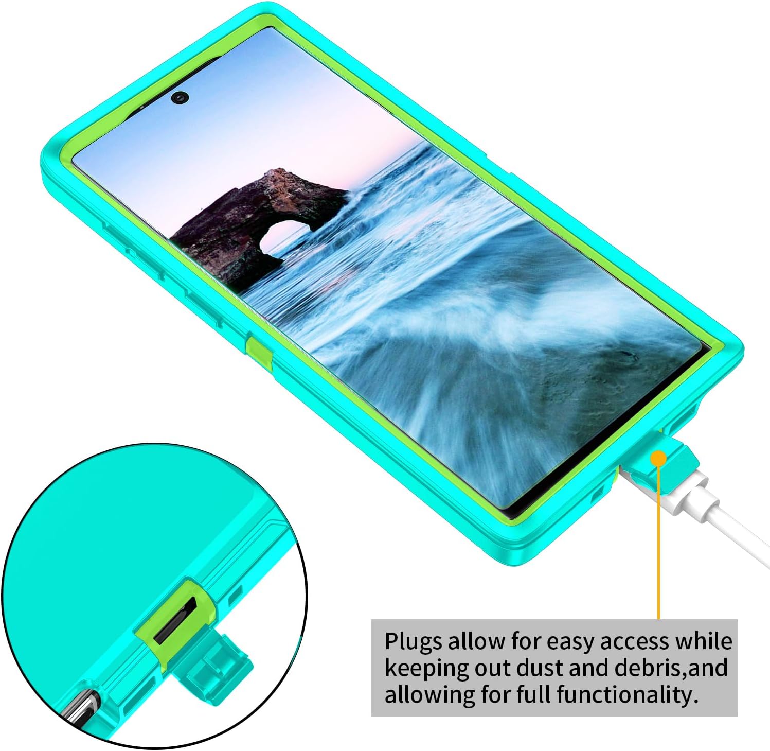 Funda para Galaxy Note 10, a prueba de golpes, protección de cuerpo completo de 3 capas sin protector de pantalla, funda rígida resistente de alto
