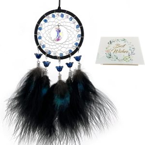 Decoraciones de plumas de pavo real, atrapasueños para colgar en el automóvil, accesorios para espejo retrovisor hecho a mano, pequeño atrapasueños Decoraciones de plumas de pavo real, atrapasueños para colgar en el automóvil, accesorios para espejo retrovisor hecho a mano, pequeño atrapasueños