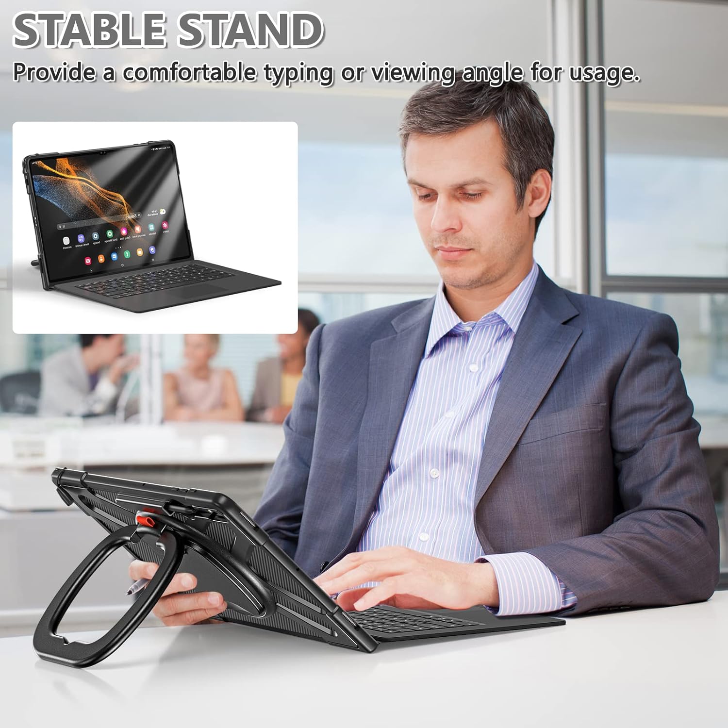 Funda para Galaxy Tab S8 Ultra de 14.6 pulgadas, S8 Ultra Tablet Funda de 14.6 pulgadas, Funda protectora a prueba de golpes con rotación de 360 y