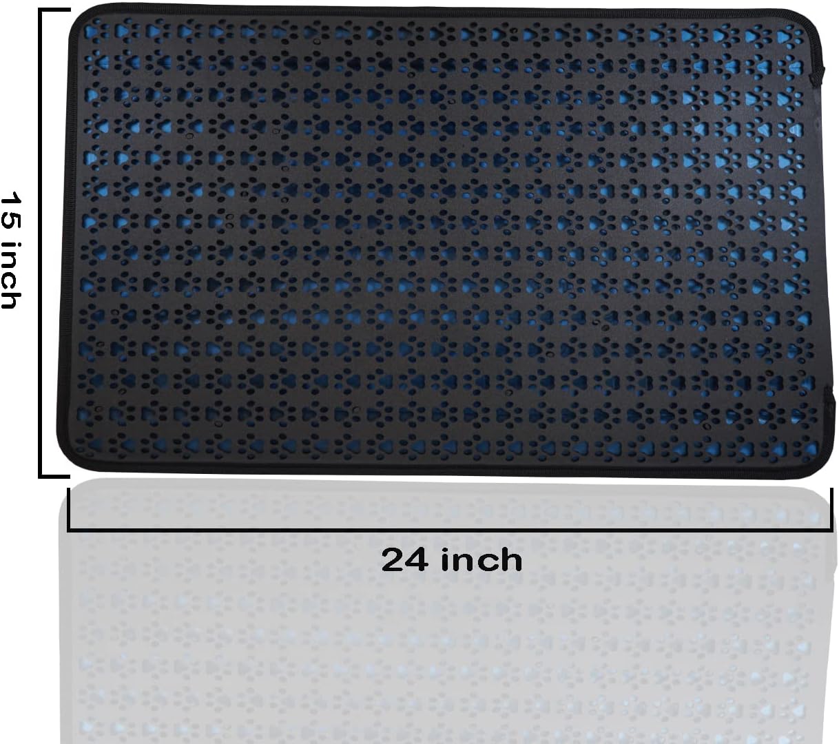 Tapete de arena para gatos para atrapar arena (guantes de aseo para mascotas para mascotas con cepillos incluidos) de doble capa con diseño de patas