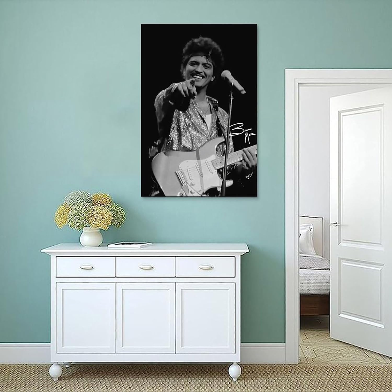 zykaa Póster en vivo de Bruno Mars Singer con portada de álbum de música, decoración de lienzo para dormitorio, póster artístico sin marco, 12 x 18